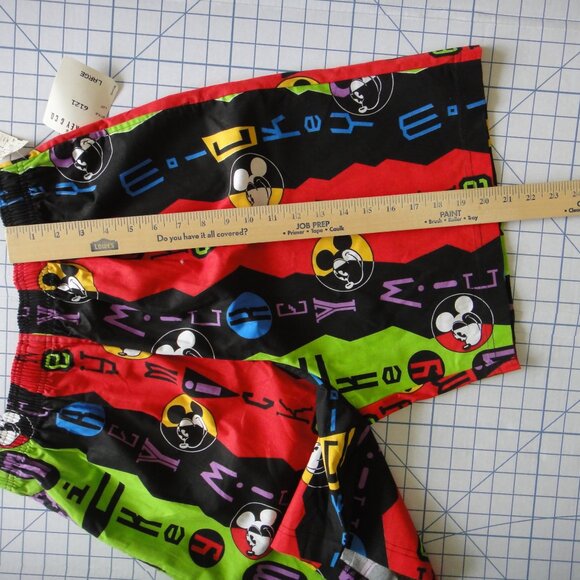Vintage 90's Mickey & Co All Over Graphic Mickey Mouse Shorts Sz L NWT - Picture 8 of 14